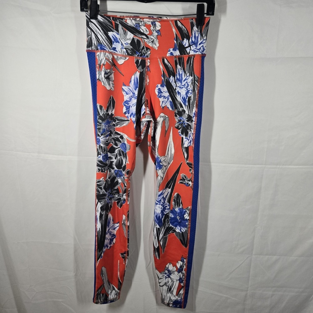 Nike Dri-FIT Hyper Femme One Tights Floral Print Red‎ Blue Size Small S